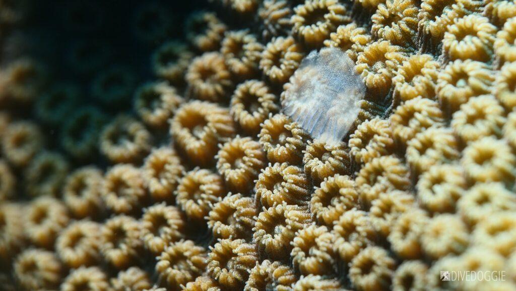 Fish scale on coral.